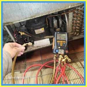 냉장고 개스측정 준비